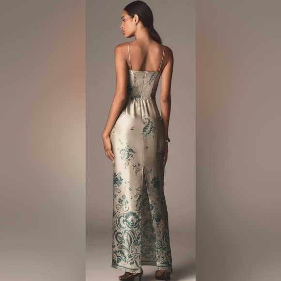Reformation Cream and Green Floral Maxi Dress - Picture 2 of 12